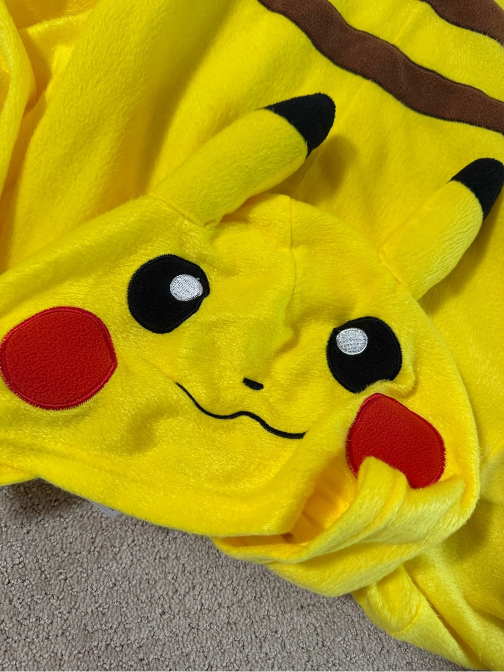Pikachu Yellow Plush Hooded costume
